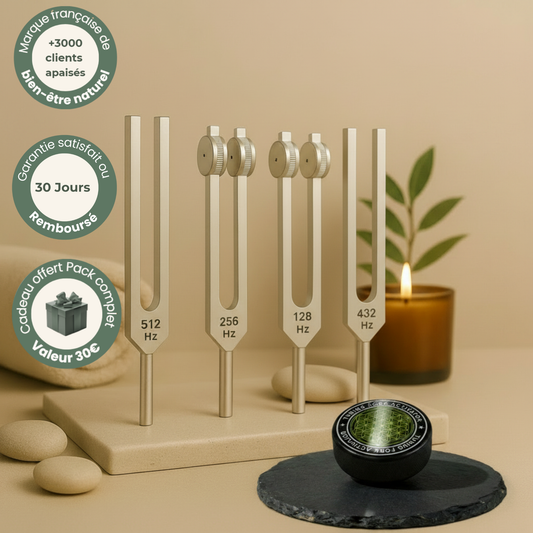 Pack Sérénité – Fourchettes Vibratoires 128 Hz | 256 Hz | 432 Hz | 512 Hz