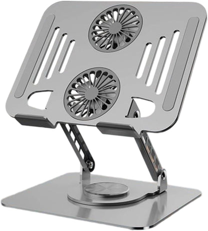 Support de PC Portable Réglable avec Double Ventilateur de Refroidissement