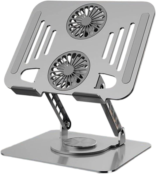 Support de PC Portable Réglable avec Double Ventilateur de Refroidissement