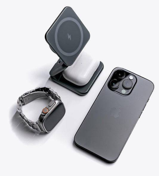 X40 Support de charge pliable MagSafe 3-en-1 – Gris