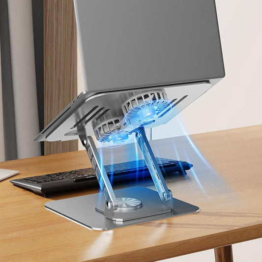 Support de PC Portable Réglable avec Double Ventilateur de Refroidissement