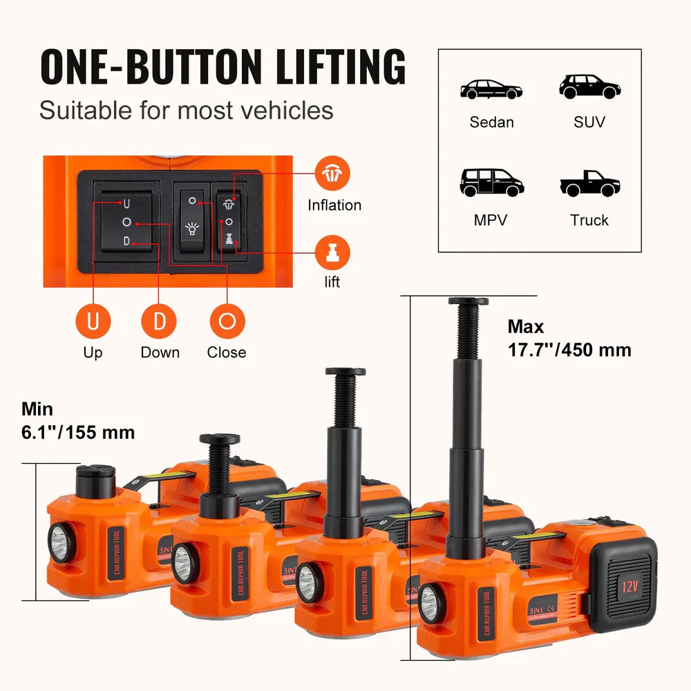 Cric Électrique 12V 5T – Kit 3 en 1